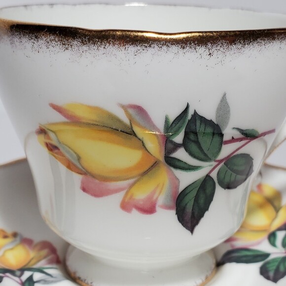 Paragon Demitasse (small) Teacup and Saucer Yellow Roses - Picture 4 of 10